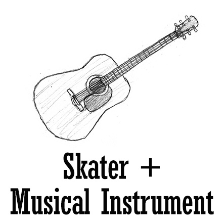 Skater And Musical Instrument